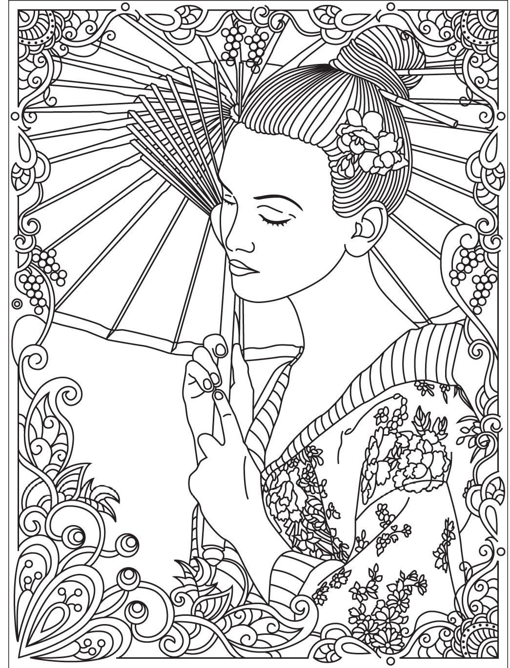 1045x1369 Stunning Relaxation Coloring Pages Image Of For Adults Japanese