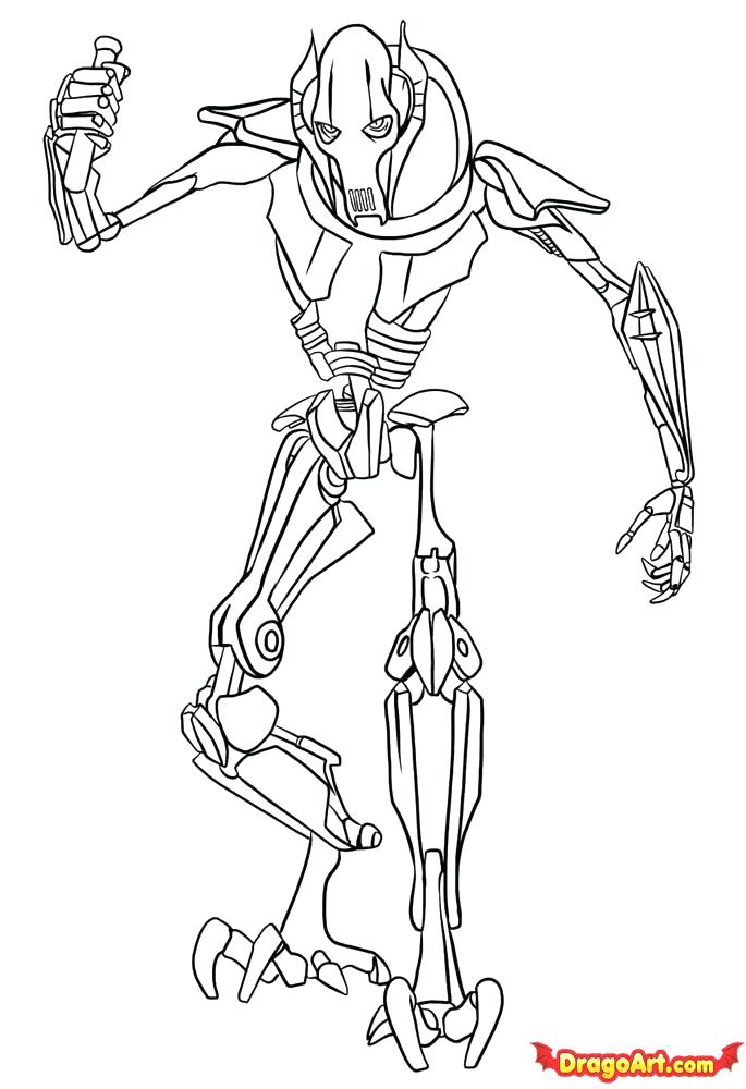 685x1000 Wonderful Remarkable General Grievous Coloring Page Print How