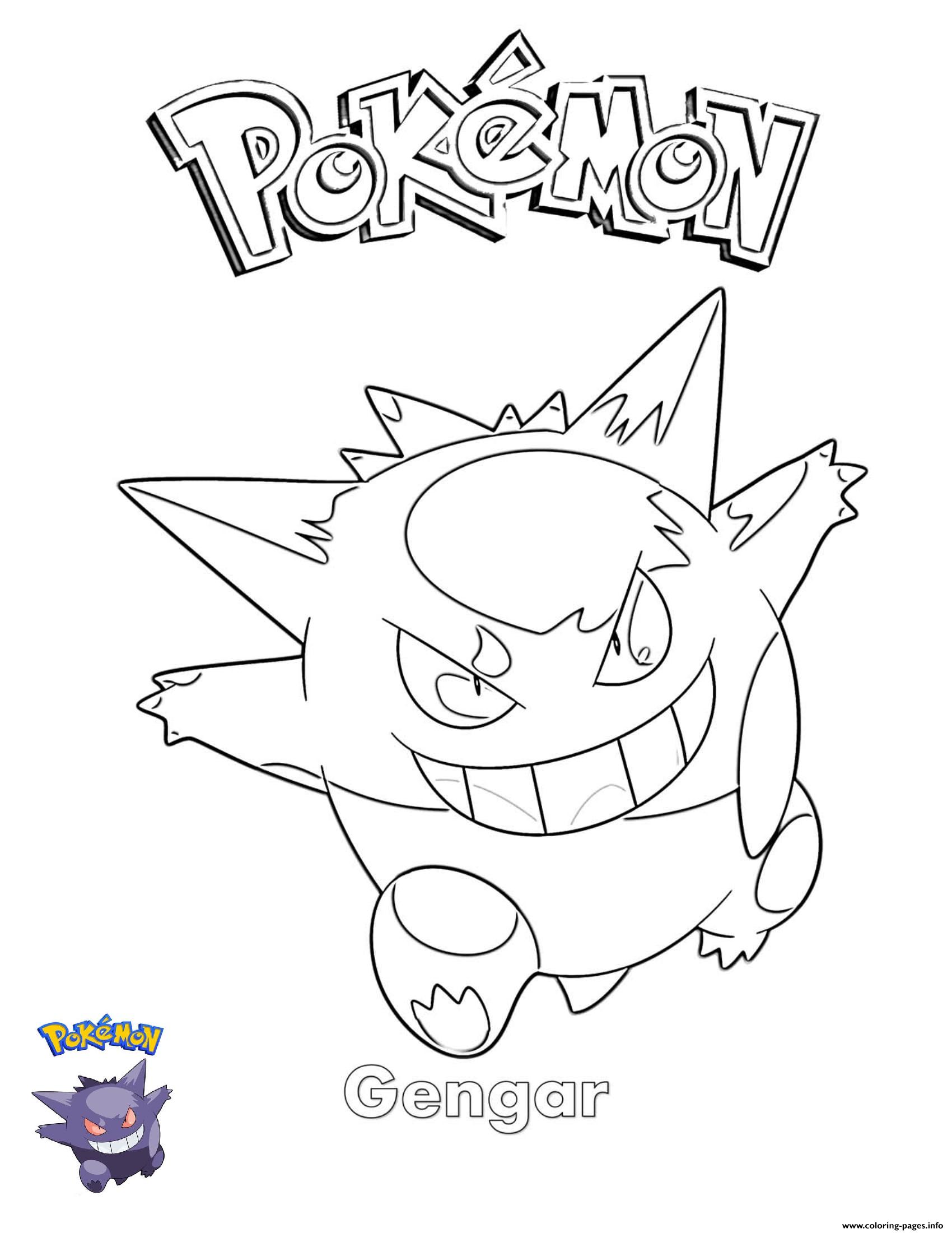 1700x2200 Gengar Pokemon Coloring Pages Printable