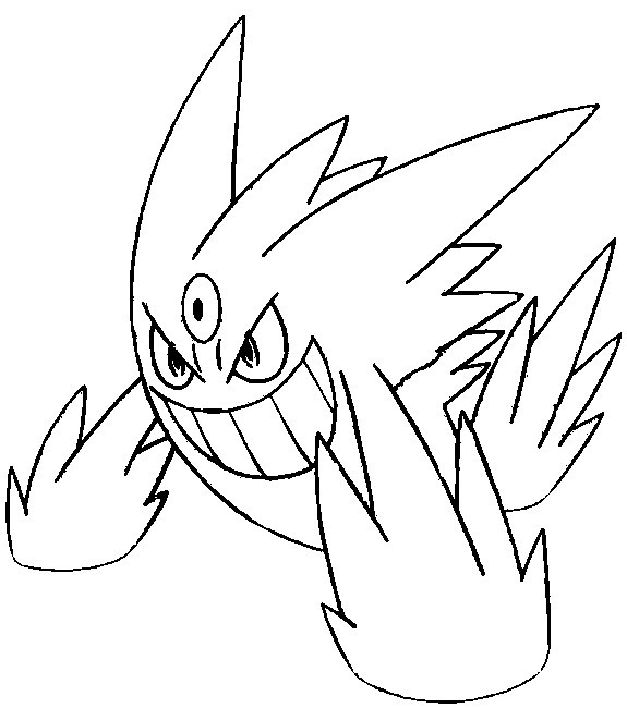 575x650 Coloring Page Mega Evolved Pokemon Mega Gengar