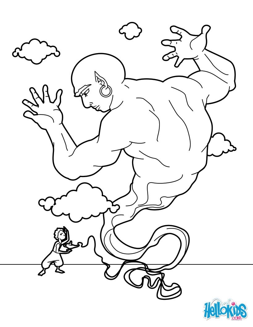 820x1060 The Lamp Genie Coloring Pages