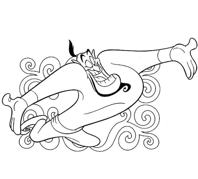 694x629 Coloriage Aladdin Genie Coloring Pages