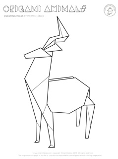 238x320 Origami Animal Coloring Pages