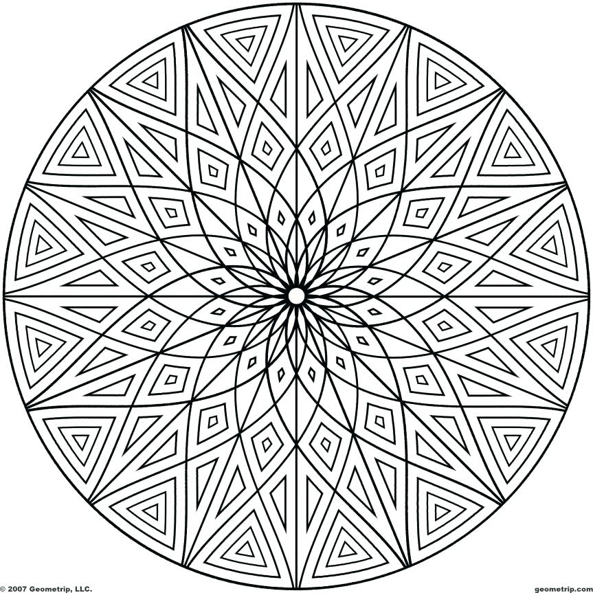 863x863 Extraordinary Geometry Coloring Pages Unique Free Geometric