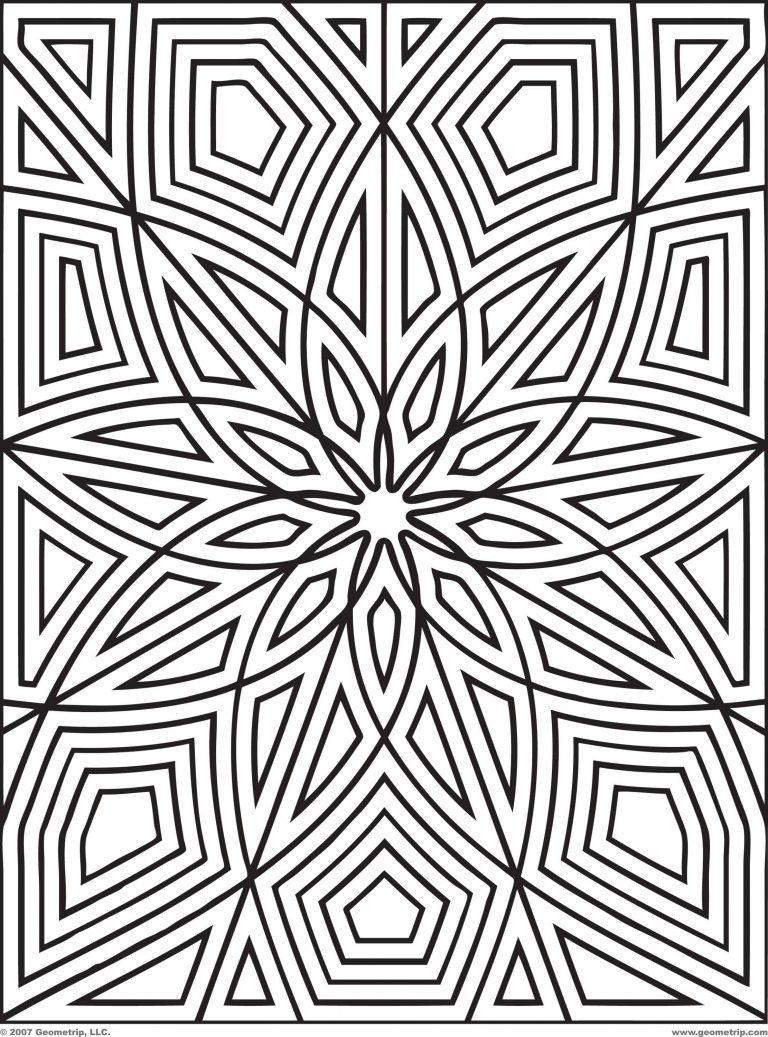 768x1037 Free Printable Geometric Coloring Pages Adults Geekbits Org