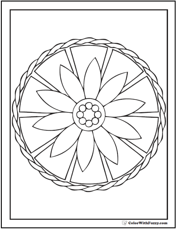 590x762 Geometric Coloring Pages For Kids Daisy Wheel
