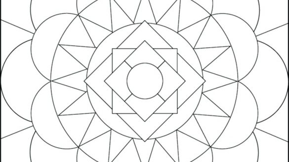 585x329 Impressive Geometric Coloring Pages Kids Printable