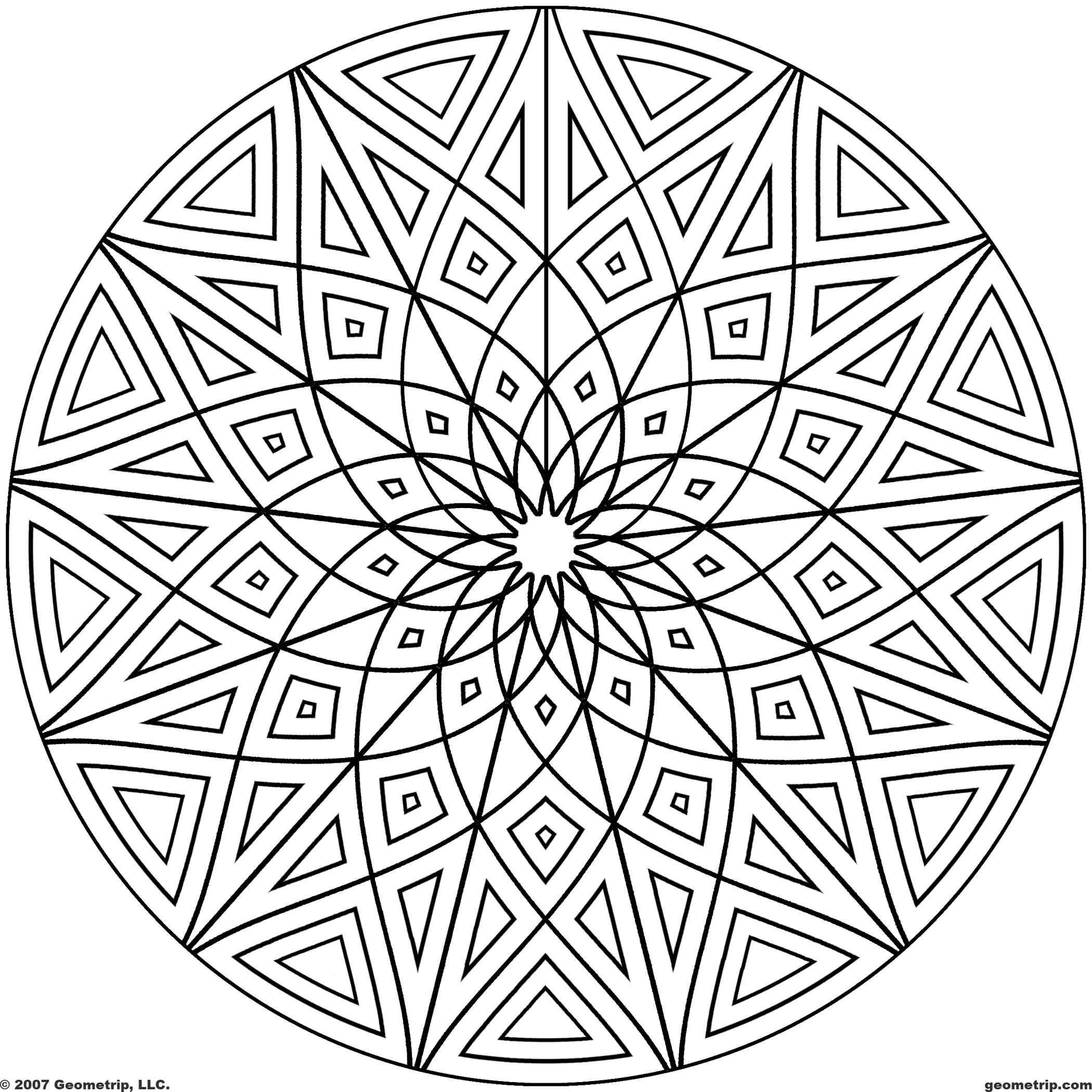 2100x2100 Cool Geometric Designs Coloring Page For Free Circles Page