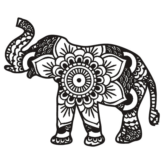 550x550 Difficult Elephants Coloring Pages For Adults Color Bros