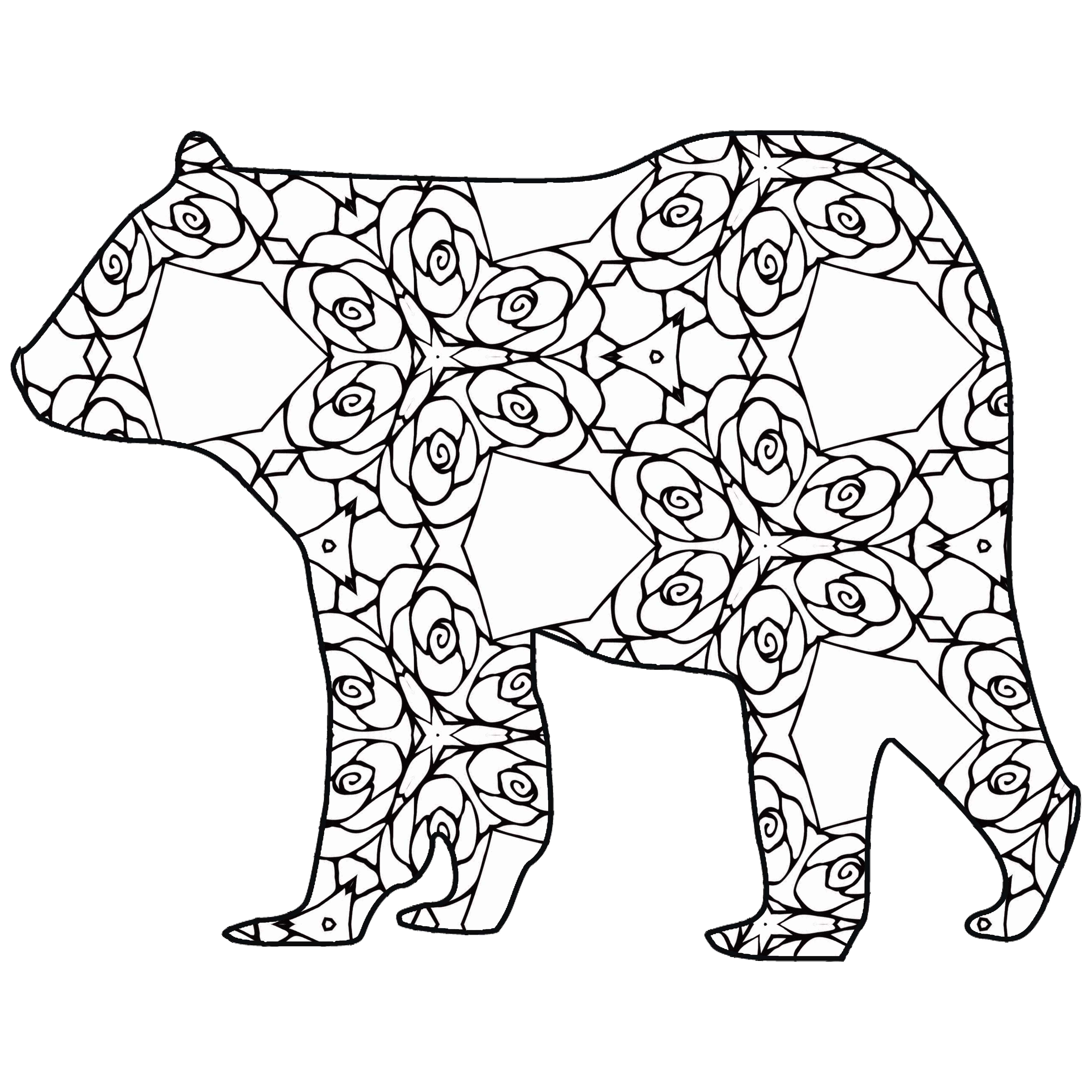 4500x4500 Free Coloring Pages A Geometric Animal Coloring Book Just