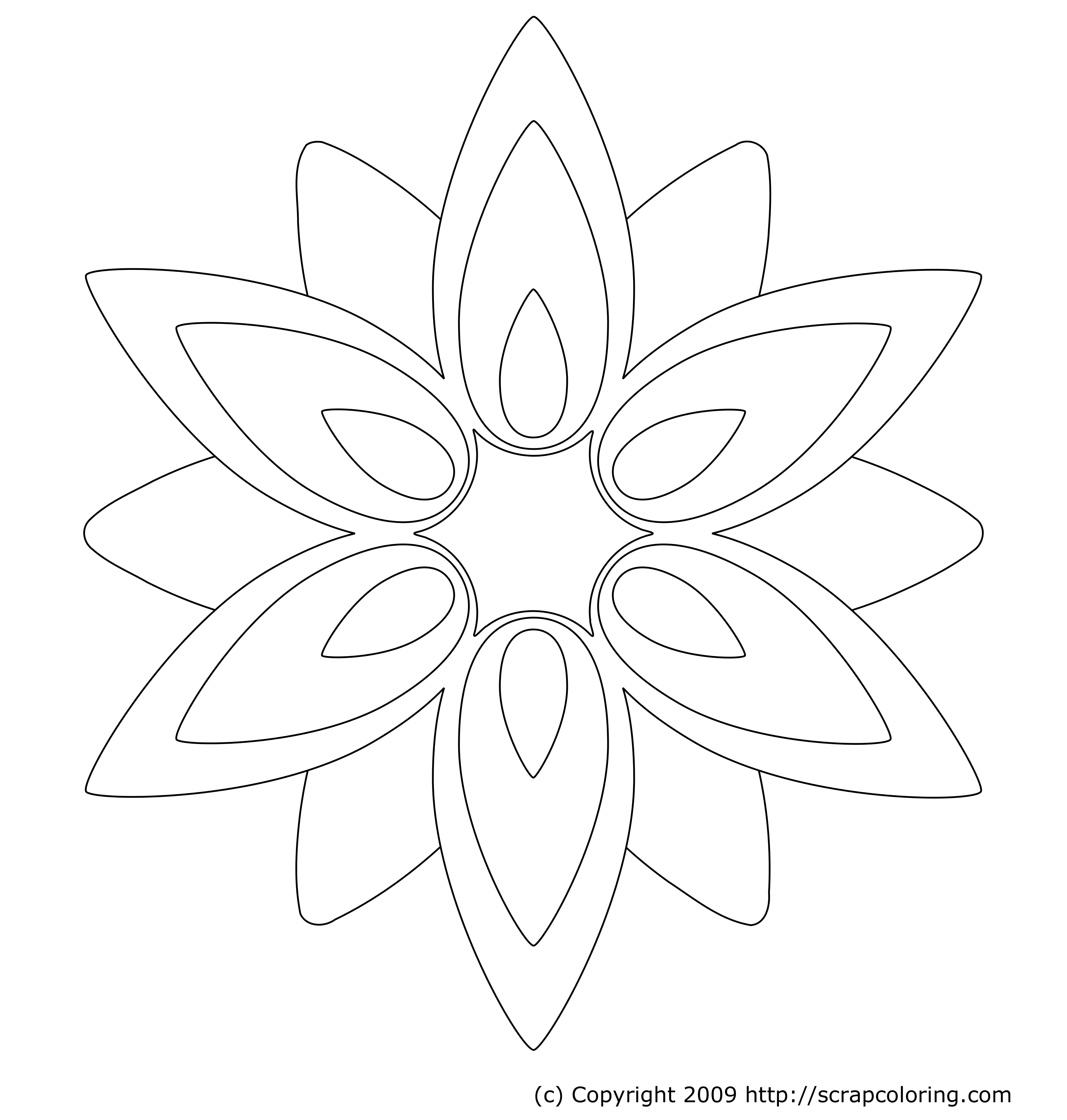 3600x3780 New Geometric Flower Coloring Pages Design Printable Coloring Sheet
