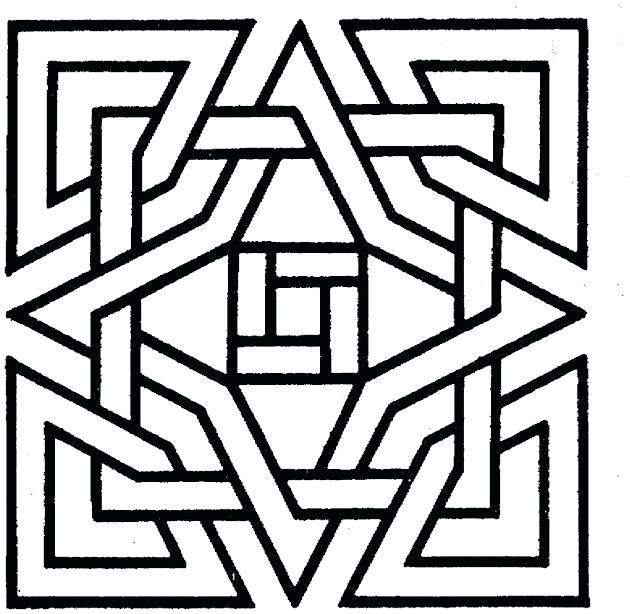 630x614 Geometric Colouring In Geometric Shapes Cartoon Coloring Page