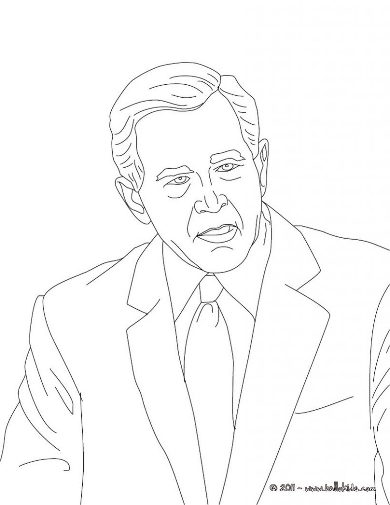 792x1024 George W Bush Coloring Page