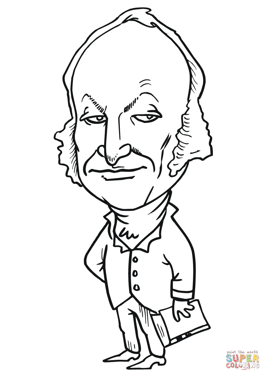 919x1300 New George W Bush Coloring Page John Quincy Adams Caricature Free