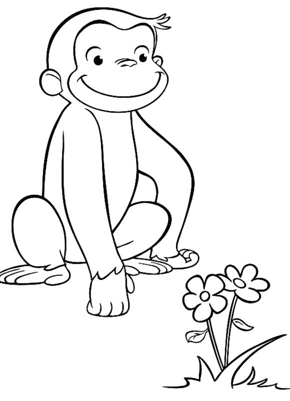 580x801 Curious George Coloring Pages Printable Free Regarding