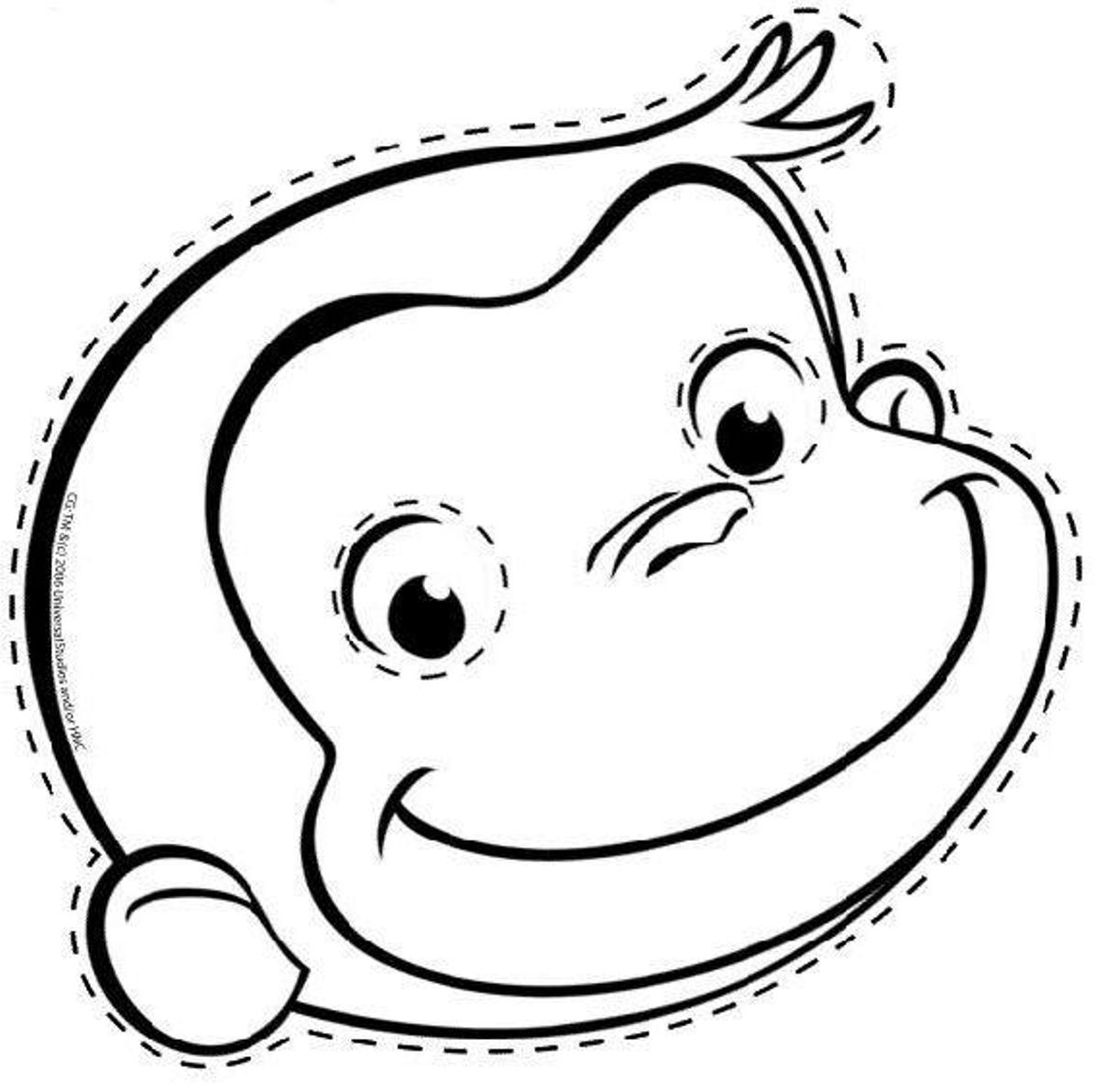 1196x1192 Curious George Face Coloring Pages