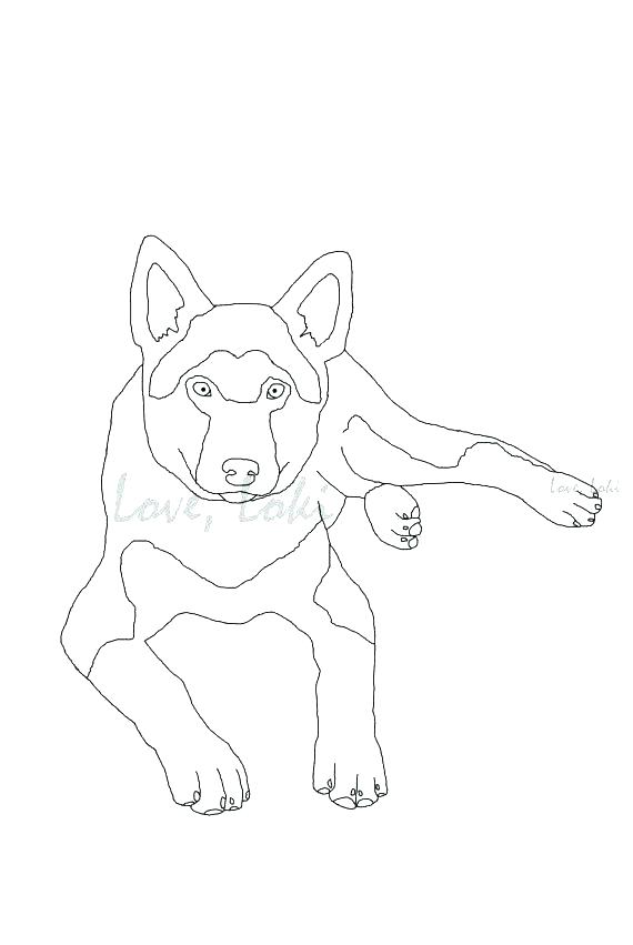 570x851 German Shepherd Coloring Pages