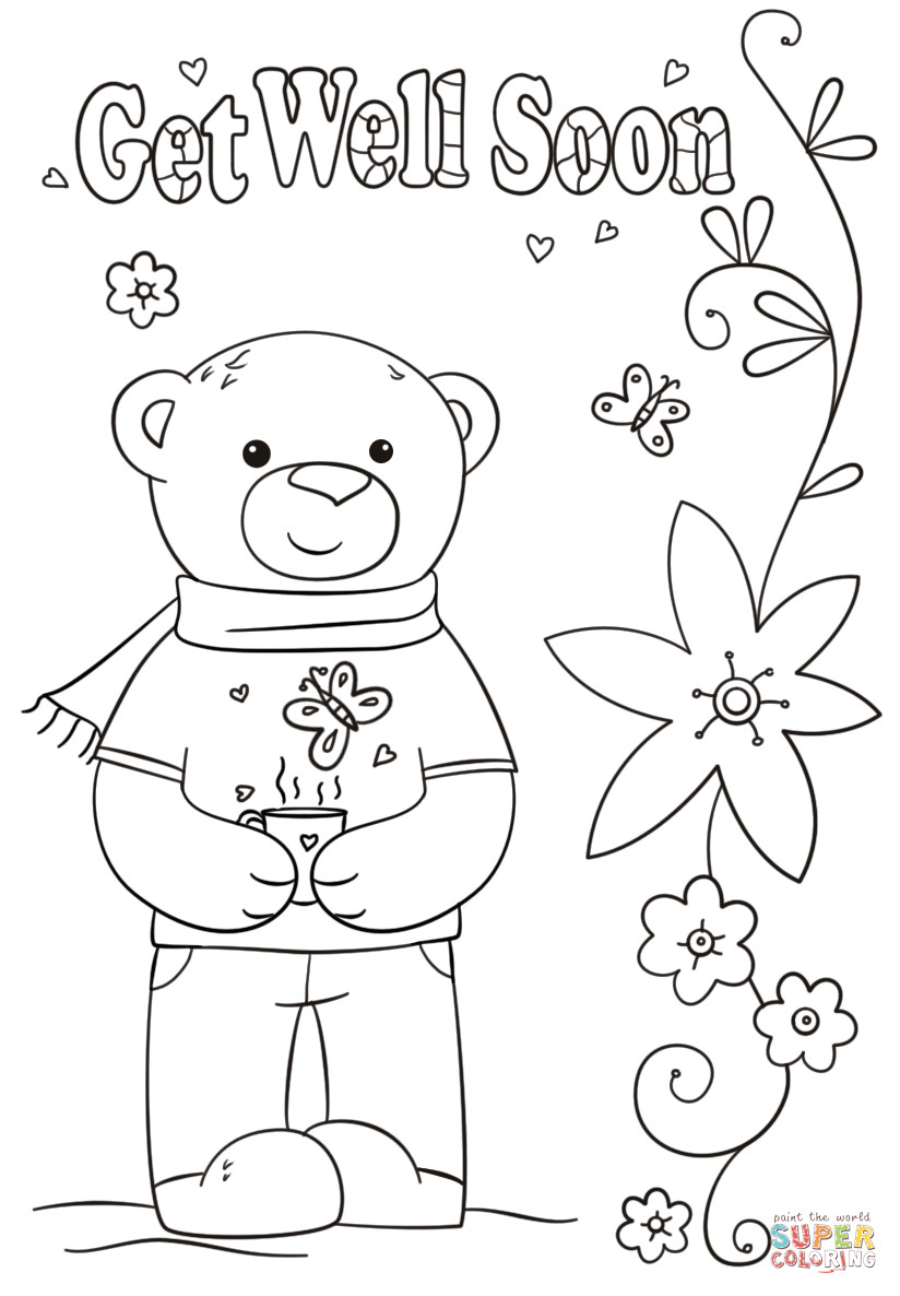 824x1186 Funny Get Well Soon Coloring Page Free Printable Pages Simple