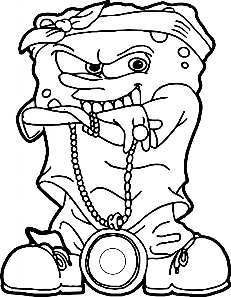 796x1024 Gangster Spongebob Drawing