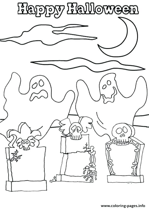 607x850 Ghost Halloween Coloring Pages