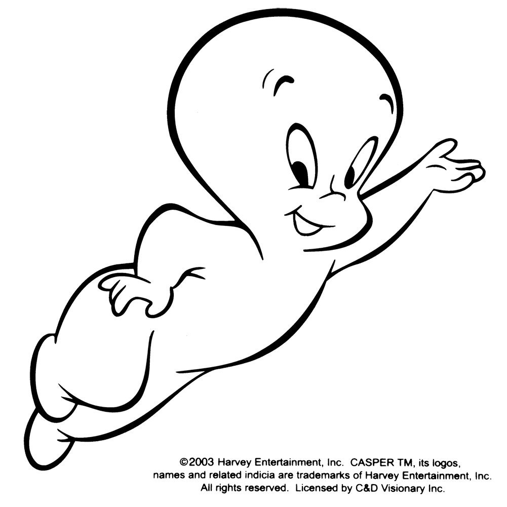 1001x1001 Kitten And Casper Ghost Coloring Pages For Kids Free Cartoons