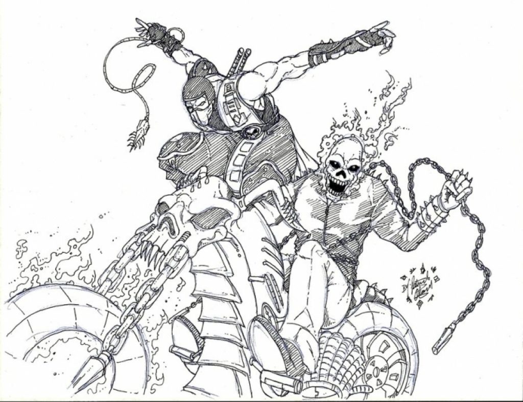 1024x789 Ghost Rider Coloring Pages Get Bubbles