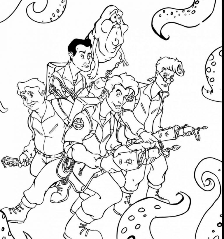 768x818 Ghostbusters Color Pages New Real Coloring Free Printable Cartoons