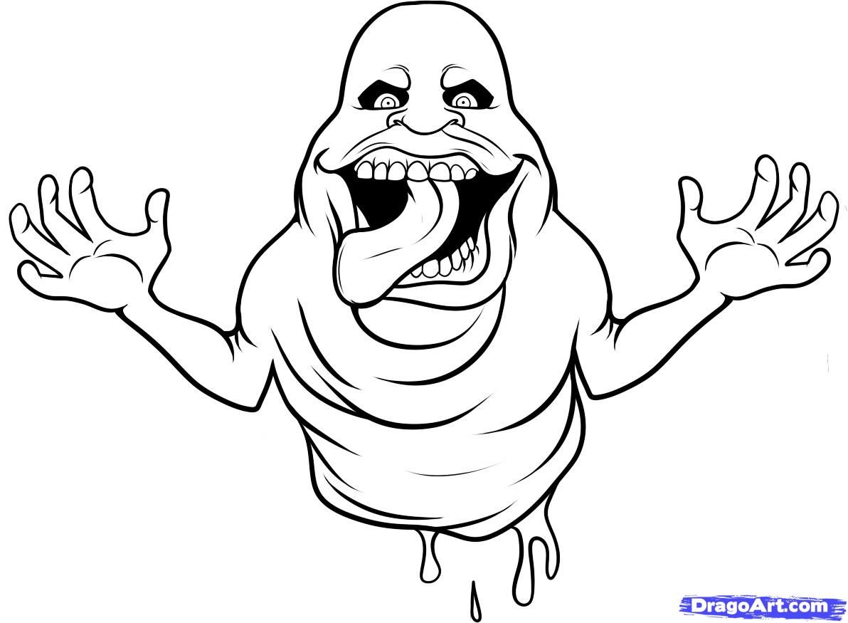 1192x875 How To Draw Slimer Slimer Ghostbusters Step