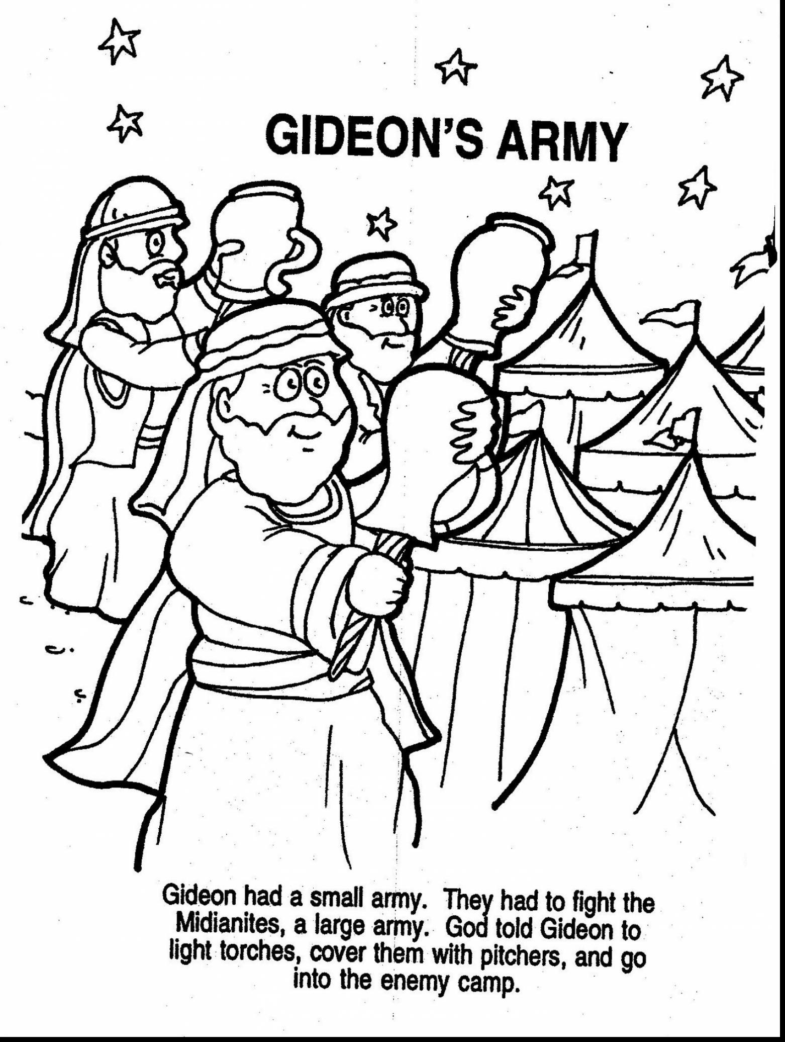 1562x2072 Gideon Coloring Pages Gorgeous Great Bible Story Within