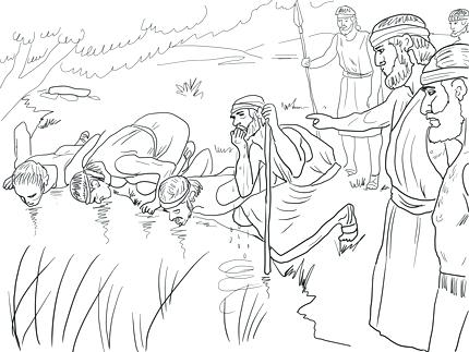 430x323 Gideon Coloring Page Selects His Army Of Men