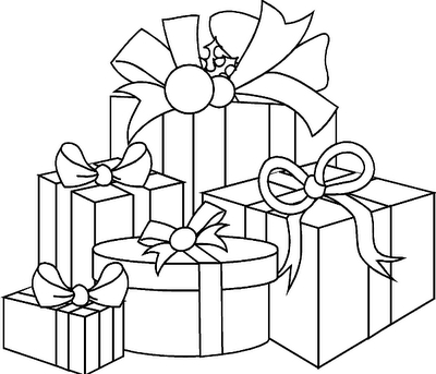 400x343 Gift Box Coloring Page