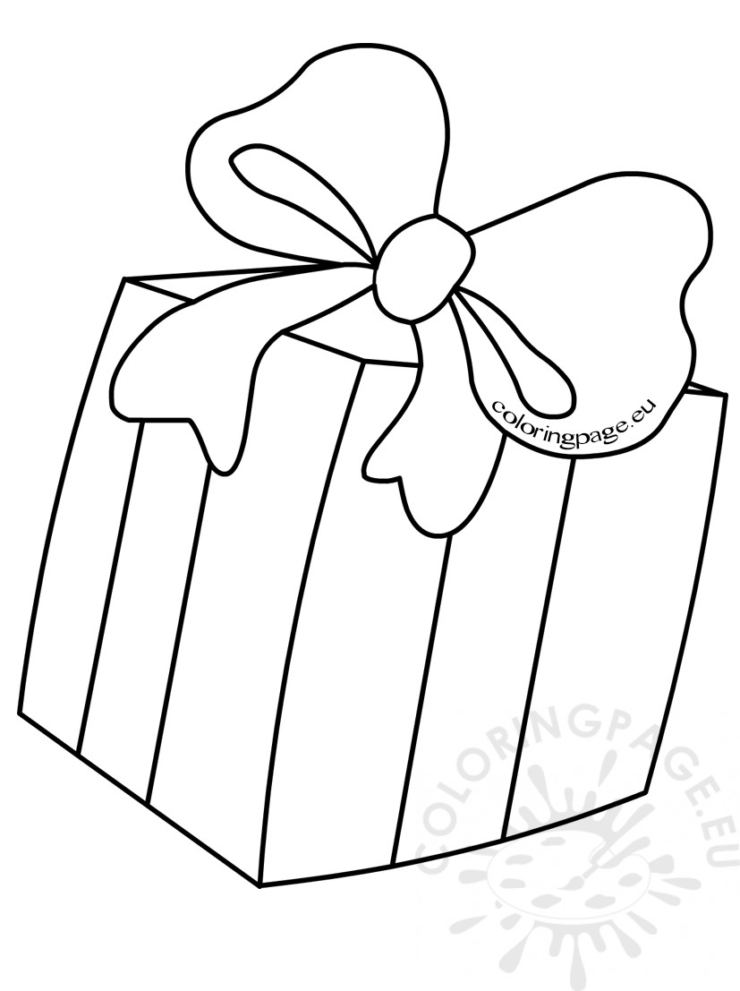 827x1107 Kids Coloring Pages Gift Box With Bow Coloring Page