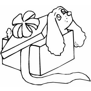 300x300 Puppy In Gift Box Coloring Page