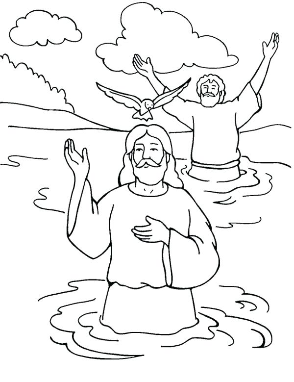 600x779 Holy Spirit Coloring Pages Baptism With Holy Spirit Superb Baptism