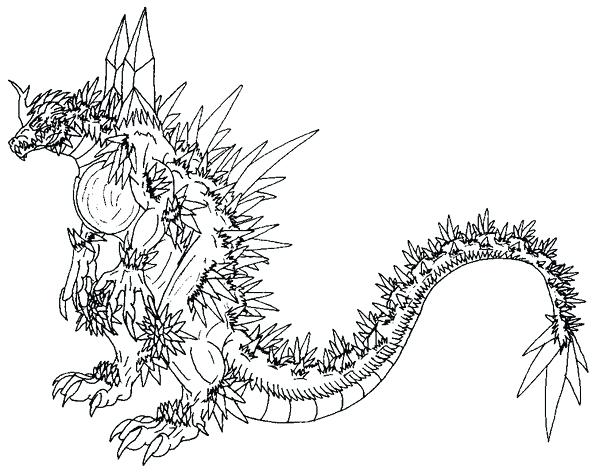 600x475 Godzilla Coloring Page