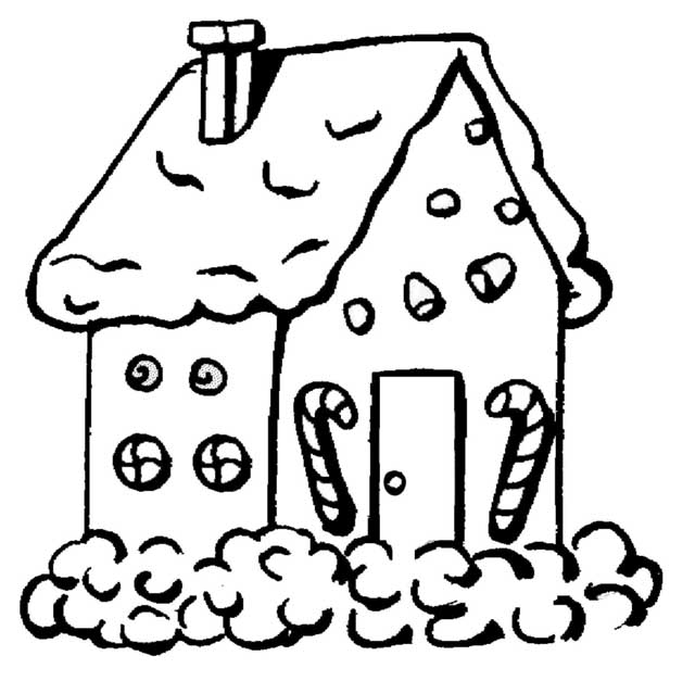 640x627 Ginger Bread House Coloring Page