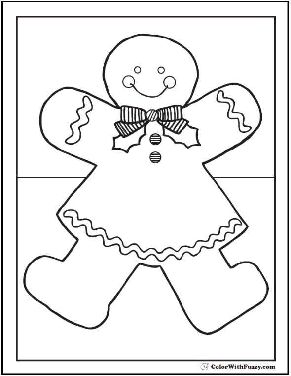 590x762 Gingerbread Girl Coloring Page