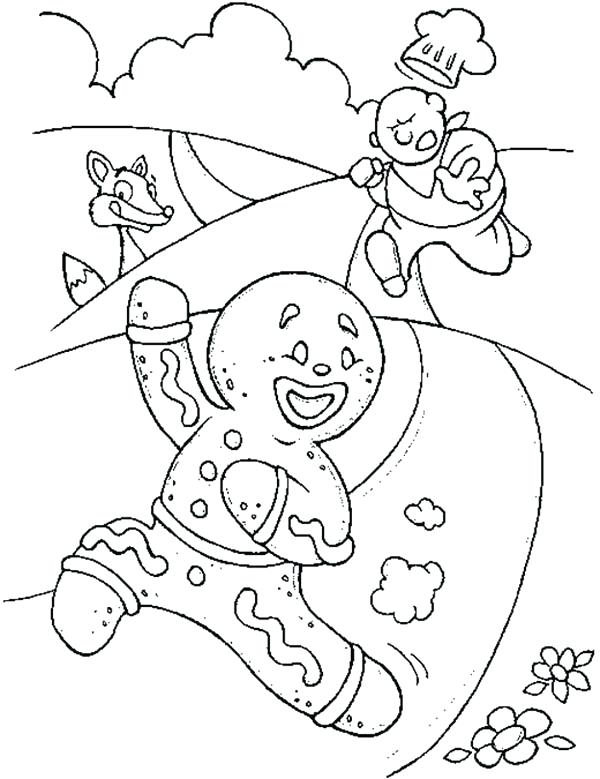 600x779 Coloring Pages Gingerbread Man Gingerbread Men Running Away
