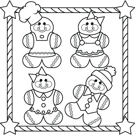 469x468 Gingerbread Family Coloring Page