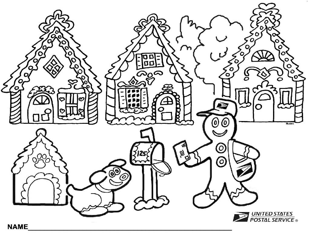 1024x768 Unique Christmas Coloring Pages Disney Gingerbread House Gallery