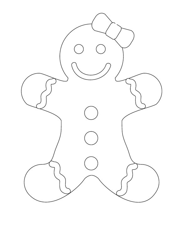 600x779 Gingerbread Man Coloring Pages