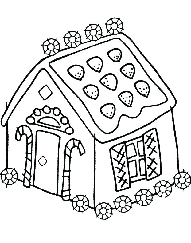 622x790 Gingerbread House Candy Coloring Pages Of Houses