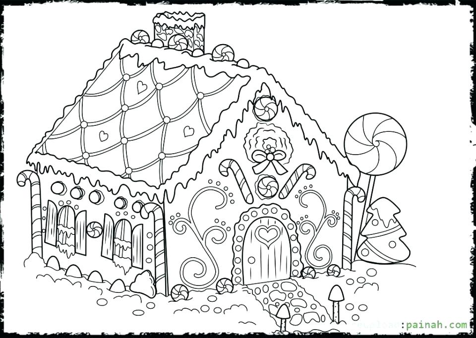 960x682 Candy Cane Coloring Sheets Printable Gingerbread House Pages