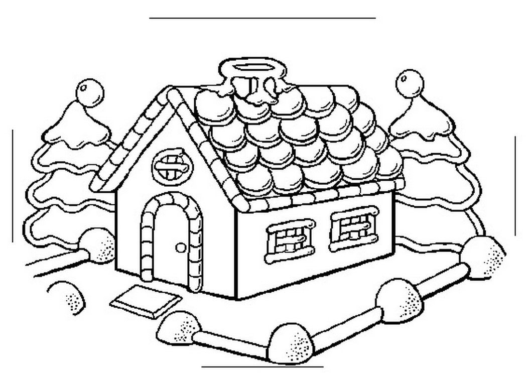 1048x743 Gingerbread House Coloring Page Elegant Christmas Coloring Pages