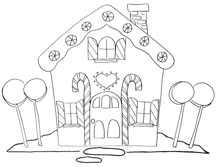728x550 Gingerbread House And Two Man Coloring Page Clip Art Hand