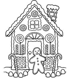 236x261 Gingerbread House Color Sheet Free Download