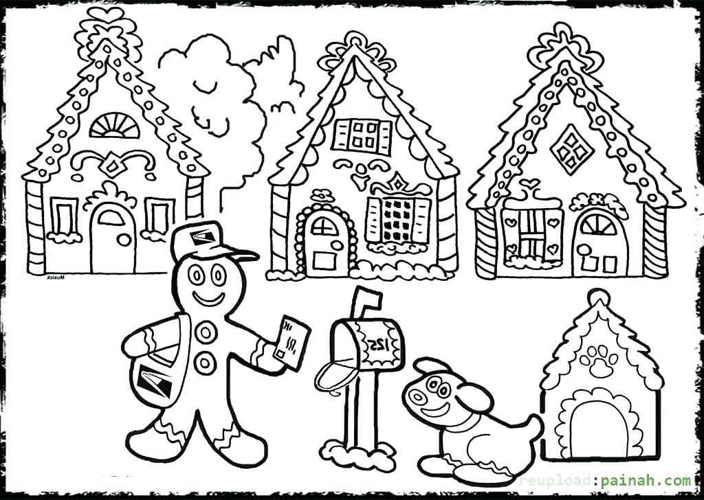 1024x728 Gingerbread Houses Coloring Pages Vanda