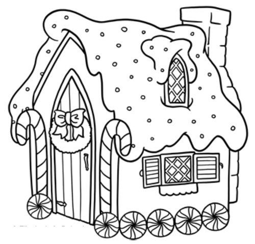 500x479 Free Gingerbread House Coloring Pages For Kids