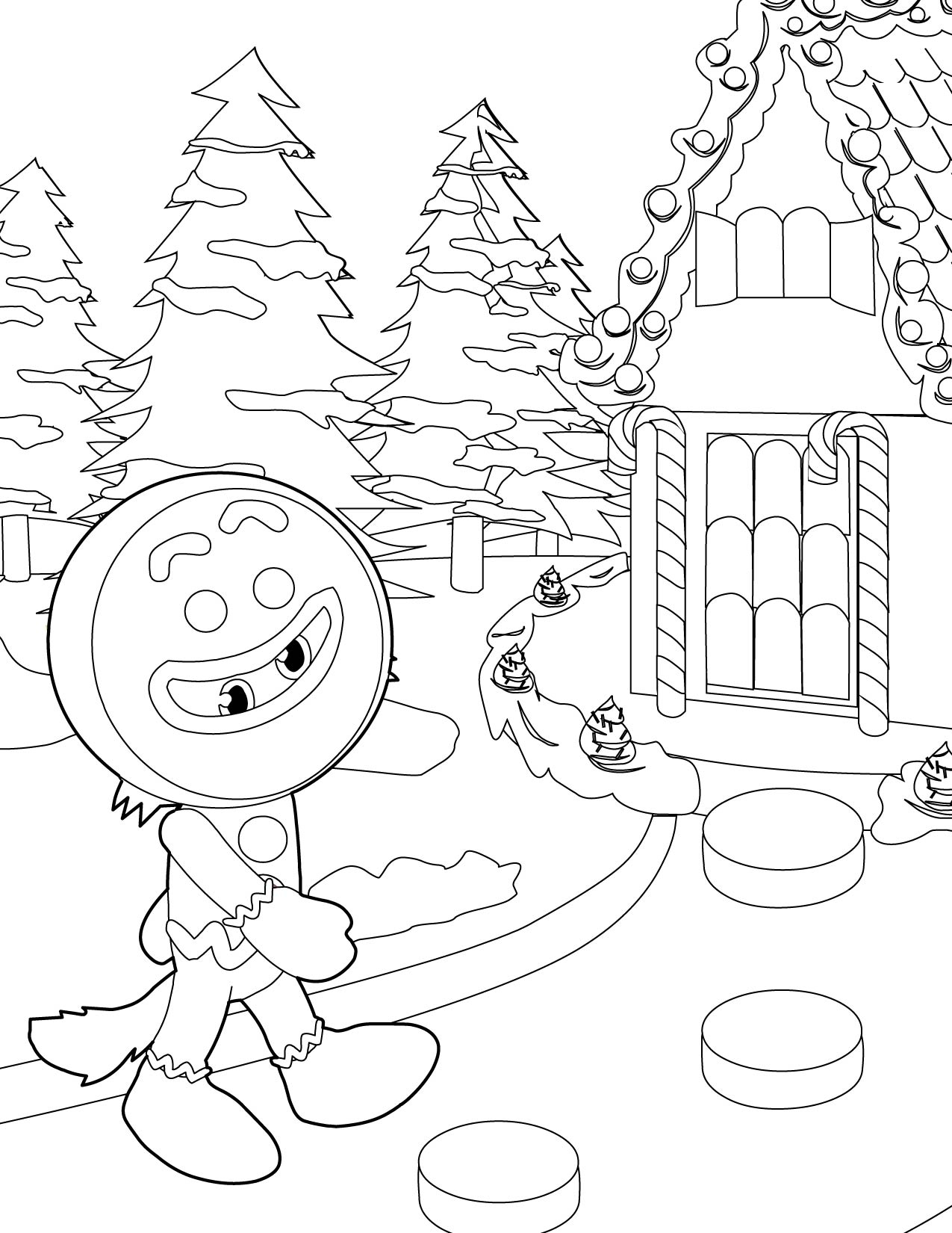 1275x1650 Gingerbread House Coloring Pages Printable For Kids Pictures