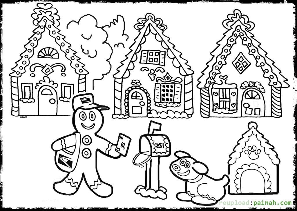 1024x728 Interesting Gingerbread Man House Coloring Pages Gallery Diy